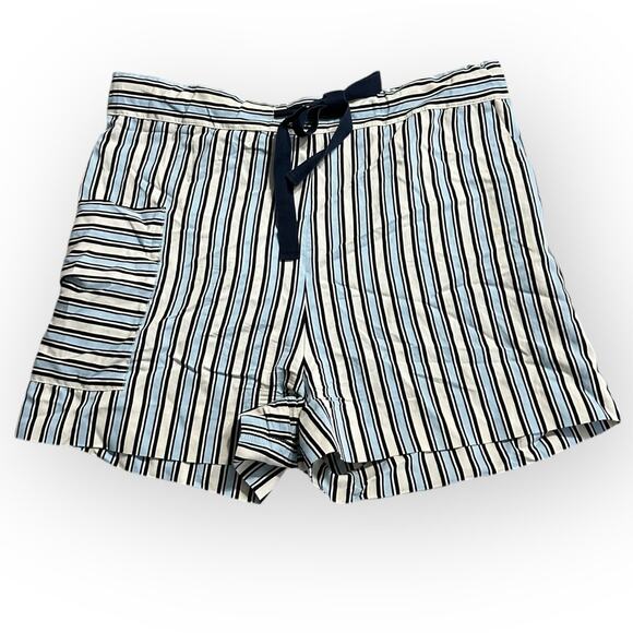 Chinti & Parker Midsummer Relaxed Shorts Women's 4 Off White Blue Tie Waist RTR - Picture 3 of 12
